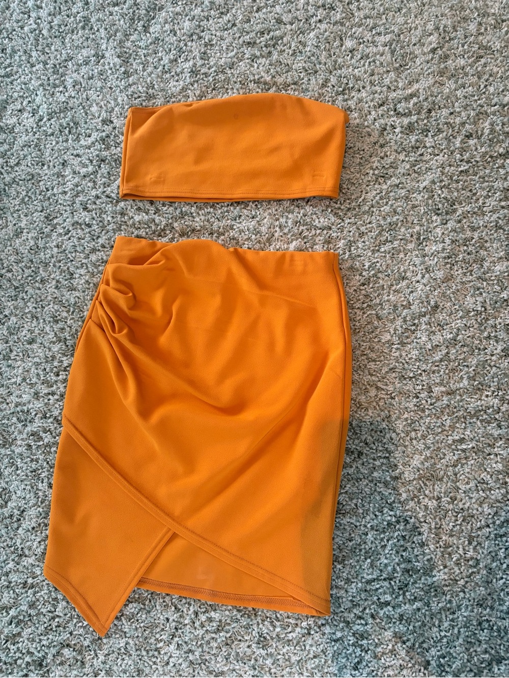 Nasty Gal Strapless Orange Two-Piece Set